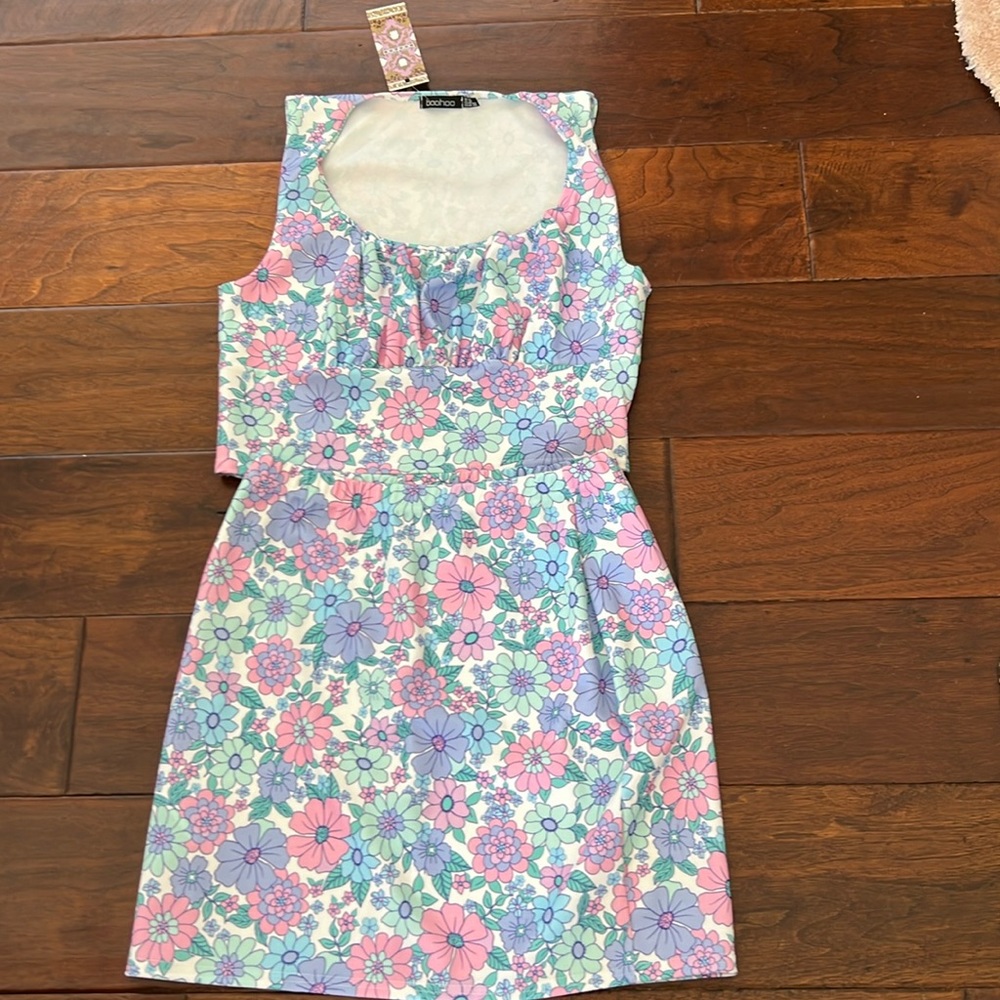Floral tank top and skirt set, size 10